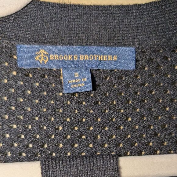 Brooks Brothers cardigan size Small black wool blend belted pointelle tunic - Picture 3 of 7